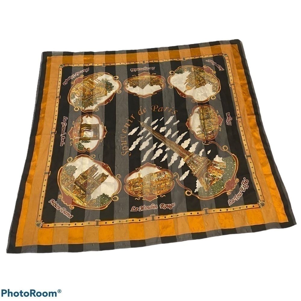 Souvenir De Paris Vintage Silk Scarf, Os